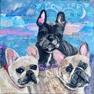 Collage portrait of 3 French Bulldogs