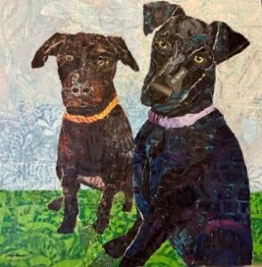 pet portraits of two dogs