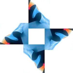 blue pinwheel from MoPop building