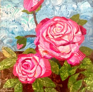 Pink parfait roses collage