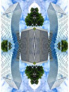office building with trees