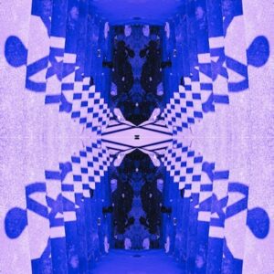 shapes from subway staircase in purple